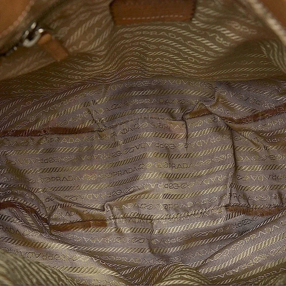 PRADA Vitello Daino Leather Hobo Bag